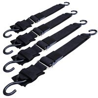 Seamander Marine Boat Trailer 2 inch Trailer Transom Tie-Down Straps,4-Pack (Black, 4-Piece)