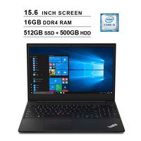 2020 NexiGo Upgraded ThinkPad E590 15.6 Inch Business Laptop| Intel 4-Core i5-8265U up to 3.9 GHz| 16GB DDR4 RAM| 512GB SSD (Boot) + 500GB HDD| Intel UHD 620| WiFi| HDMI| Windows 10 Pro| Black