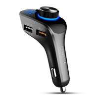 Trekpow F10 Bluetooth FM Transmitter for Car-Wireless Bluetooth 4.2 in-Car Radio Adapter Car Kit with Handsfree Calling, 3 USB Ports, LED Display, Support TF Card, U-Disk, AUX Output