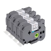 Molshine Compatible Standard Adhesive Laminated Label Tape,Replacement for Brother P-Touch TZe241 TZe-241 TZ241 TZ-241,Black on White,18mm x 8m(3/4 inch x 26.2 feet),4 Pack