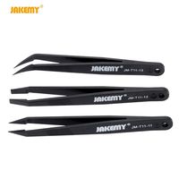 3 in 1 Anti-Static Heat Resistant Non Magnetic Tweezer Flat Pointed Curved Tweezers Set