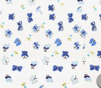 Polycotton Fabric Printed Butterfly Blue / 60" Wide/Sold by The Yard