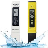 KETOTEK Digital Water TDS Meter PH Meter, PPM Tester has TDS-EC-Temp (3-in-1) and ±2% Accuracy, PH Tester with 0-14.00PH and 0.01 Accuracy, TDS PH Meters for Aquariums Water, Hydroponics, RO System