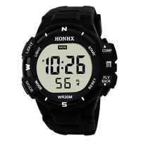 POTO Digital Sports Watch HOT Sale Men Electronic Waterproof LED Military Army Sport Wrist Watch (Black-2)