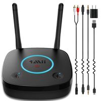 1Mii 2020 Expert Bluetooth Transmitter for TV to Wireless Headphone/Speaker/Home Stereo, Bluetooth Adapter for TV AUX/RCA/Optical Audio Output, Plug n Play, No Delay, Dual Link