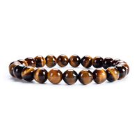 Cherry Tree Collection Gemstone Beaded Stretch Bracelet 8mm Round Beads | Large (Tiger's Eye)