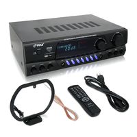 300 Watt Home Audio Power Amplifier - Stereo Receiver w/USB, AM FM Tuner,2 Microphone Input w/Echo for Karaoke,Great Addition to Your Home Entertainment Speaker System - Pyle PT560AU