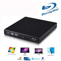 External blu-ray DVD Drive for PC Computer USB 2.0 blu-ray DVD CD Drive/BD - ROM,High Speed, Play blu-ray disc, CD，DVD,Perfect Support xp/win7/win8/win10/Linux System (Black)