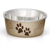 Loving Pets Metallic Bella Bowl, Medium, Champagne
