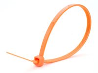 CTS Brand - 8 Inch, 50 Lb Tensile Strength, Orange Nylon Cable Tie (Bag of 100)