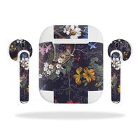 MightySkins Skin Compatible with Apple AirPods - Midnight Blossom | Protective, Durable, and Unique Vinyl Decal wrap Cover | Easy to Apply, Remove, and Change Styles | Made in The USA