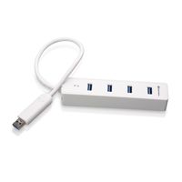 Cable Matters 4-Port SuperSpeed USB 3.0 Portable Mini-Hub - Bus Powered in White