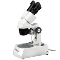 AmScope SE306-AZ Binocular Stereo Microscope, WF10x and WF20x Eyepieces, 20X/40X/80X Magnification, 2X and 4X Objectives, Upper and Lower Halogen Lighting, Reversible Black/White Stage Plate, Arm Stand, 120V