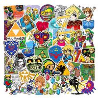The Legend of Zelda Waterproof Car Stickers/Decals (47 pcs) of Japanese Anime Cartoon for Laptop Skateboard Snowboard Water Bottle Phone Car Bicycle Luggage Guitar Computer PS4 as Gift (Zelda)