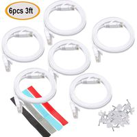 Relper-Lineso 6Pcs Cat 6 Ethernet Cable 3ft White - Flat Internet Network LAN Patch Cords - Solid Cat6 High Speed Computer Wire with Clips& Cable Ties Rj45 Connectors - 3 feet (3FT 6Pack White)