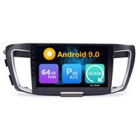 KUNFINE Android 9.0 PX6 Cortex A72 4G Ram 64G ROM Autoradio GPS Navigation Radio Steering Wheel Control Mirror Link North America Map Bluetooth WiFi Headunit for Honda Accord 2014 2015 2016 2017 2.0L