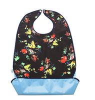 Adult Bibs for Eating Women & Men,Waterproof Mealtime Clothing Protector for Elderly, Optional Crumb Catcher, Adjustable Snaps, Reuasale Washable, (3)