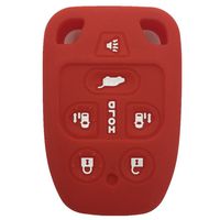 Ezzy Auto Red 6 Buttons Silicone Rubber Key Fob Case Key Cover Key Jacket Skin Protector fit for Honda Odyssey