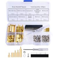 GeeekPi 220PCS Standoffs M2.5 Brass Spacer Hex Column Screw Nut Assortment Kit with Box，Male-Female for Raspberry Pi,with Acrylic Washer Screwdriver