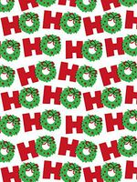 24" x 833' Ho Ho Wreath Heavyweight Christmas Wrapping Paper