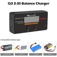 Rcharlance Q3 2-3S Balance Charger Li-Po/Li-HV/Li-Ion/Li-Fe RC Battery Balance Digital Charger Discharger
