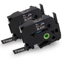 Fimax 2-Pack Compatible Standard Laminated Label Tapes Replacement for Brother P-Touch TZe-345 TZ345 TZe345, White on Black, 0.7 Inches 26.2 Feet(18mm/8m)