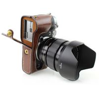 CamDesign Professional Bottom Protective Leather Case Compatible with Fujifilm X-T2 (Brown)