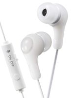 JVC Gumy Gamer, in Ear Earbud Headphones with Mic, Remote, and Mute Switch for Gaming and Chatting, Powerful Sound, Comfortable and Secure Fit, Silicone Ear Pieces S/M/L - HAFX7GW (White)