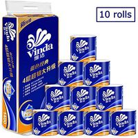 White Silky & Smooth Soft Professional Series Premium 4-Ply Toilet Paper, Home Kitchen Toilet Tissue, Soft, Strong and Highly Absorbent Hand Towels for Daily Use, 10 Rolls (10 Rolls)