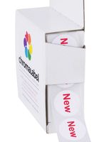 ChromaLabel 3/4 inch Round Sale Labels, 1000/Dispenser Box, Imprinted: New