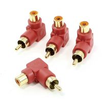 uxcell 014065 Male to Female Right Angle Audio Video Adapter (Pack of 4)