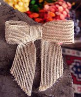 POSHNPRETTY Set of 12 Burlap Jute Pre Tied Bows On Wire 3" Wide - Choose Colors (Natural)