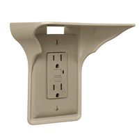 Power Perch Single Wall Outlet Shelf. Home Wall Shelf Organizer for Outlets. Perfect for Bathroom, Kitchen, Bedrooms with Cord Management and Easy Installation. Almond 1-Pack