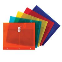 Smead Poly Project Envelope, 1-1/4" Expansion, String-Tie Closure, Side Load, Letter Size, 5  per Pack (89519)