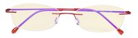 CessBlu Ladies Blue Light Blocking Glasses Anti Glare UV with Yellow Filter Eyeglasses for Women Reading Screen Rimless (Red)+1.5