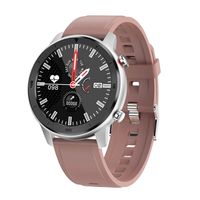 2020 Smart Watch DT78 ECG Heart Rate Blood Pressure Monitor IP68 Waterproof Fitness Tracker Silicone/Leather Strap (Silver+Brown Silicone Strap)