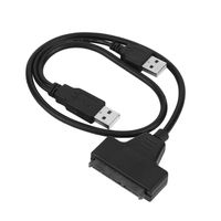 HDD Enclosure,USB 2.0 Male To SATA 7+15P 22 Pin Cable Adapter For 2.5 INCH SSD/Hard Disk Drive Transfer Rates up to 480Mbps