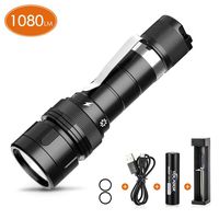 VOLADOR Dive Light, 1080Lumens Scuba Diving Flashlight, Rechargeable Underwater Flashlight Submarine Torch Light with 18650 Battery and Charger