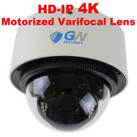 GW Security 4K (3840x2160) 8MP @30FPS Realtime 2.8-12mm 4X Optical Zoom Motorized Auto Focus Lens Waterproof Onvif H.265 PoE IP Dome Camera, 120FT Night Vision, Audio&Alarm Port, Micro SD Slot