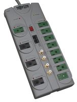 Tripp Lite 12 Outlet (8 Energy Saving) Surge Protector Power Strip, 10ft Cord, Right-Angle Plug, Lifetime  Warranty & $250,000 INSURANCE (TLP1210SATG)