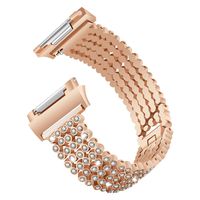 UKCOCO Sparkling Rhinestone Smartwatch Strap Replacement Bracelet Adjustable Wristband Bling Watchband Fit for Fitbit Ionic(Rose Gold)