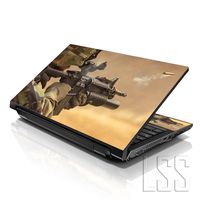 LSS Laptop 17-17.3" Skin with Colorful Shooting Army Rifle Pattern for HP Dell Lenovo Apple Asus Acer Compaq - Fits 16.5" 17" 17.3" 18.4" 19" (2 Wrist Pads Free)