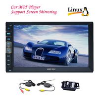 EinCar 7 inch HD Bluetooth Car MP5 Player Capacitive Touch Screen FM Radio Car Video Audio Stereo System Autoradio Bluetooth USB/TF Aux Input Support Mirror Link with Wireless Back Camera