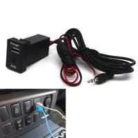 MOTONG Car USB Socket Port with 3.5mm AUX Socket for Toyota - MOTONG Car USB Power Socket Port for iPhone X/8/7/6/5, iPad, Samsung,LG,Huawei and More (32 20mm)