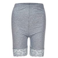 ANJUNIE Womens Plus Size Mid Waist Slim Underpant Lace Hot Shorts Elastic Sports Pants Trousers Trunks(Gray,L)