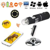 Wireless WiFi Digital USB Microscope Camera with 1000x magnification HD 2MP and 8 LED Digital Microscope for iPhone, iPad, Android Phone, Windows, Mac