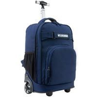 WEISHENGDA 18 inches Wheeled Rolling Backpack for Adults and School Students Books Travel Bag, Dark Blue