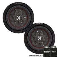 Kicker 43CWRT81 8" Dual Voice Coil 1 ohm Slim line Truck woofers Bundle