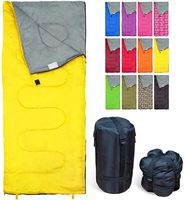 REVALCAMP Lightweight Yellow Sleeping Bag Indoor & Outdoor use. Great for Kids, Teens & Adults. Ultra Light and Compact Bags are Perfect for Hiking, Backpacking, Camping & Travel.