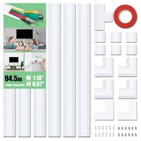 [2019 Upgrade] Cable Concealer, PVC Cord Cover, 94.5in Paintable Cord Hider to Hide Wires for TV & Computers in Home Office 6X L15.75in W1.18in H0.67in, White CC02